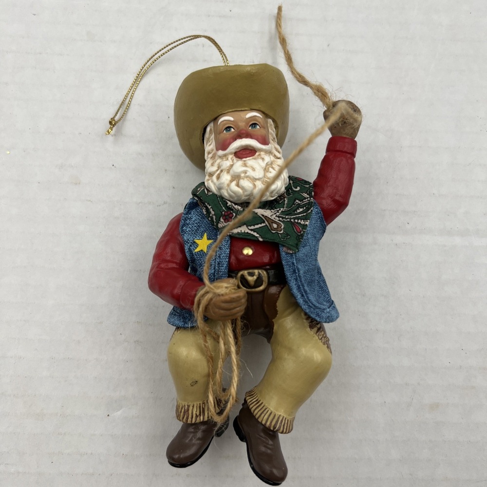Cowboy Santa Clause Christmas Ornament‎ Holiday Home